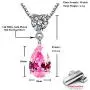 Silver Necklace 18k White Gold Plated 925 Sterling Silver 3 Prong Pear Shape Cubic Zirconia Crystal Heart Pendant Necklace for Women,18'' Silver Chain with Gift Box Silver Necklace 18k White Gold Plated 925 Sterling Silver 3 Prong Pear Shape Cubic Zirconia Crystal Heart Pendant Necklace for Women,18'' Silver Chain with Gift Box