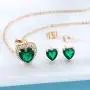 Swarovski Crystal Halo Heart Pendant Necklace Earrings for Women 14K Gold Plated Hypoallergenic Jewelry Set Swarovski Crystal Halo Heart Pendant Necklace Earrings for Women 14K Gold Plated Hypoallergenic Jewelry Set