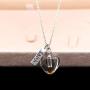 Dainty Christian Religious Mustard Seed Faith Pendant Necklace, Stainless Steel, Heart Shape Openable Bottle Case Y756-6