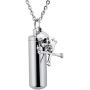 Bluesnow Cylinder Bottle Pirate skull Urn Keepsake Pendant Necklace Memorial Ash Keychain Cremation Jewelry