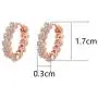 JUMOO Rose Gold Hoop Stud Earrings for Women Girl Love Shape cubic zirconia Copper Fashion Jewelry Hypoallergenic