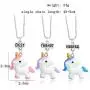 na 3 Pcs/Set Cartoon Necklaces French Fries Hot Dog Bread Hamburger Pendant Best Friends Unicorn Necklace Christmas BFF Sets Jewelry (Unicorn)