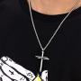 Cross Necklace for Men Boys Cross Pendant STRENGTH Bible Verse Stainless Steel Necklace