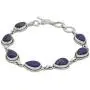 NOVICA Lapis lazuli .925 Sterling Silver Link Bracelet 7.5'', Caressing Rain in Blue