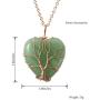 Top Plaza Natural Healing Crystals Necklace Tree of Life Wire Wrapped Stone Heart Pendant Necklaces Reiki Quartz Jewelry for Womens Girls Ladies