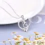 Owl Necklace 925 Sterling Silver Cute Animal CZ Heart Pendant Jewelry Gift for Women Girls (owl necklace)