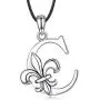 Sterling Silver Initial Necklace Dainty Fleur de Lis Necklaces 26 Letters Alphabet Personalized Charm Pendant Gifts for Women Men Teen Girls Boys