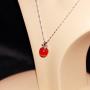 Uloveido Silver Plated Candy Apple Cubic Zirconia Pendant Necklace Earrings Jewelry for Women YL007