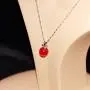 Uloveido Silver Plated Candy Apple Cubic Zirconia Pendant Necklace Earrings Jewelry for Women YL007
