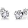 Gem Stone King 925 Sterling Silver White Created Sapphire and White Diamond Pendant Earrings Set For Women (3.65 Ct with 18 Inch Silver Chain) Gem Stone King 925 Sterling Silver White Created Sapphire and White Diamond Pendant Earrings Set For Women (3.65 Ct with 18 Inch Silver Chain)