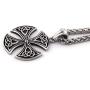 Warvik Cross Celtic Knot Shield Pendant Necklace Asatru Good Luck Power, Stainless Steel Jewelry Mens Womens Wheat Chain 20/28inch
