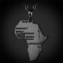 U7 Hip Hop Jewelry 22'' Long Chain Platinum/Rose Gold/Black Gun/18K Gold Plated African Map Pendant Necklace,Men Women Gift