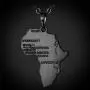 U7 Hip Hop Jewelry 22'' Long Chain Platinum/Rose Gold/Black Gun/18K Gold Plated African Map Pendant Necklace,Men Women Gift