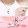 Vanski His & Hers Matching Set Stainless Steel Couple Necklace Love Heart Lock and Key Pendant Necklace
