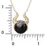 Disney Villains Maleficent Yellow Gold Plated Sterling Silver Cubic Zirconia and Black Onyx Necklace, Official License