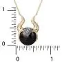 Disney Villains Maleficent Yellow Gold Plated Sterling Silver Cubic Zirconia and Black Onyx Necklace, Official License