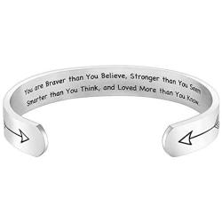 Bracelets for Women Inspirational Gifts for Christmas gift Motivational Birthday Cuff Bangle Friendship Personalized Mantra Jewelry Come Gift Box