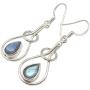 SilverStarJewel Sterling Silver Latest Style Blue Labradorite Earrings 1.8''