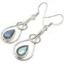 SilverStarJewel Sterling Silver Latest Style Blue Labradorite Earrings 1.8''