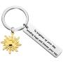 CYTING to Brighten Up Your Day Sending Hugs and Kisses Your Way Gold Tone Sun Keychain Inspirational Jewelry Motivational Gift for Family Best Friends