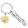 CYTING to Brighten Up Your Day Sending Hugs and Kisses Your Way Gold Tone Sun Keychain Inspirational Jewelry Motivational Gift for Family Best Friends