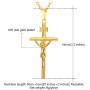 U7 Boys Girls Crucifix Cross Necklace Platinum/Stainless/18K Gold Plated Polished/Vintage/CZ/St Benedict Medal Cross Crucifix Pendant with Chain