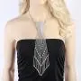 SP Sophia Collection Womens Sparkling Rhinestone Tie Inspired Drop Necklace with Cascading V Designs SP Sophia Collection Womens Sparkling Rhinestone Tie Inspired Drop Necklace with Cascading V Designs