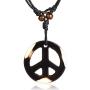 Handmade Adjustable Love Peace Sign Hippie Pendant Necklace Vintage Rope Chain Resin Weave Jewelry
