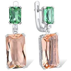 Santuzza Champagne Glass Dangle Earrings 925 Sterling Silver Like Crystal Drop Earrings Fashion Jewelry for Women