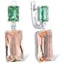 Santuzza Champagne Glass Dangle Earrings 925 Sterling Silver Like Crystal Drop Earrings Fashion Jewelry for Women