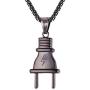 U7 Men Cool Plug Pendant Stainless Steel/Black Gun Plated/ 18K Gold Plated Hip Hop Necklace