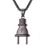 U7 Men Cool Plug Pendant Stainless Steel/Black Gun Plated/ 18K Gold Plated Hip Hop Necklace U7 Men Cool Plug Pendant Stainless Steel/Black Gun Plated/ 18K Gold Plated Hip Hop Necklace