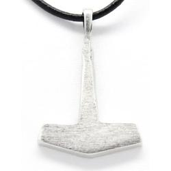 Trilogy Jewelry Pewter Thors Hammer with Celtic Knot Mjolnir Viking Pendant, Leather Necklace