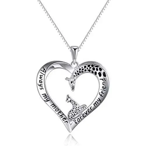Giraffe/Butterfly/Panda/Pig/Cat/Frog/Owl/Rabbit/Penguin/Elephant/Sloth/Ladybug Animals Necklace Jewelry Gifts for Women Sterling Silver Always My Mother Forever My Friend Love Heart Necklace for Mom Daughter Giraffe/Butterfly/Panda/Pig/Cat/Frog/Owl/Rabbit/Penguin/Elephant/Sloth/Ladybug Animals Necklace Jewelry Gifts for Women Sterling Silver Always My Mother Forever My Friend Love Heart Necklace for Mom Daughter