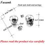 Fusamk Punk Piercing Body Jewelry Titanium Steel Skull Stud Earrings