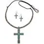 Gypsy Jewels Long Cross Simulated Turquoise Stone Western Style Necklace & Earrings Set Gypsy Jewels Long Cross Simulated Turquoise Stone Western Style Necklace & Earrings Set