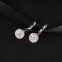 SKA Jewelry Sparkle Crystal Disco Ball Earrings Dangle Earrings for Women Studs with White Gold Plated 8mm 10mm