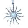 Silvershake Natural Moonstone White Gold Plated 925 Sterling Silver Sun Ray Inspired Pendant Silvershake Natural Moonstone White Gold Plated 925 Sterling Silver Sun Ray Inspired Pendant
