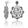 Paz Creations .925 Sterling Silver Rose Pinwheel Dangle Earrings, Made in Israel Paz Creations .925 Sterling Silver Rose Pinwheel Dangle Earrings, Made in Israel