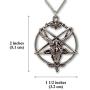 Baphomet Inverted Pentacle Silver Finish Pewter Goat Head Pendant Necklace