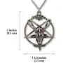 Baphomet Inverted Pentacle Silver Finish Pewter Goat Head Pendant Necklace Baphomet Inverted Pentacle Silver Finish Pewter Goat Head Pendant Necklace