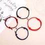MRSXXNTY 2pcs Magnetic Couple Bracelet Vows of Eternal Love Charms Adjustable Rope Jewelry Gift Set for Lover Best Friend