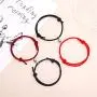 MRSXXNTY 2pcs Magnetic Couple Bracelet Vows of Eternal Love Charms Adjustable Rope Jewelry Gift Set for Lover Best Friend