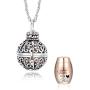 Vintage Hollow Flower Urn Necklace for Ashes Forever in My Heart Memorial Locket Pendant Jar Keepsake Cremation Jewelry