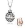 Vintage Hollow Flower Urn Necklace for Ashes Forever in My Heart Memorial Locket Pendant Jar Keepsake Cremation Jewelry