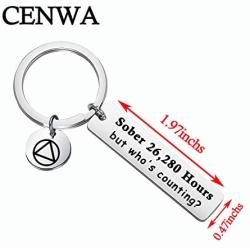 CENWA Sobriety Gift 1 Year 2 Years 3 Years 5 Years Sobriety Anniversary Keychain Recovery Jewelry Sober AF Gift
