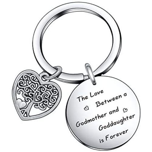De&ai Godmother Goddaughter, Jewelry The Love Between a Godmother and Goddaughter is Forever Keychain, Aunt Niece Gift