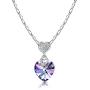 RIMAYZI Platinum-Plated Forever Love 3 Heart Crystals Necklace for Women Girl Pendant with Elegant Box Dainty Anniversary Jewelry Valentines Day Gifts for her