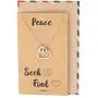 Quan Jewelry Gifts for Women, Love Heart Peace Sign Pendant Necklace, Handcrafted Jewelry in Silver Tone with Inspirational Greeting Card