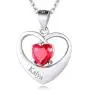 Custom4U Birthstone Personalized Necklace for Women - Custom Heart Pendant Girls Necklace with 1-5 Birthstones and Names Sterling Silver/Stainless Steel - Birthstone Gift for Girls Women Mother